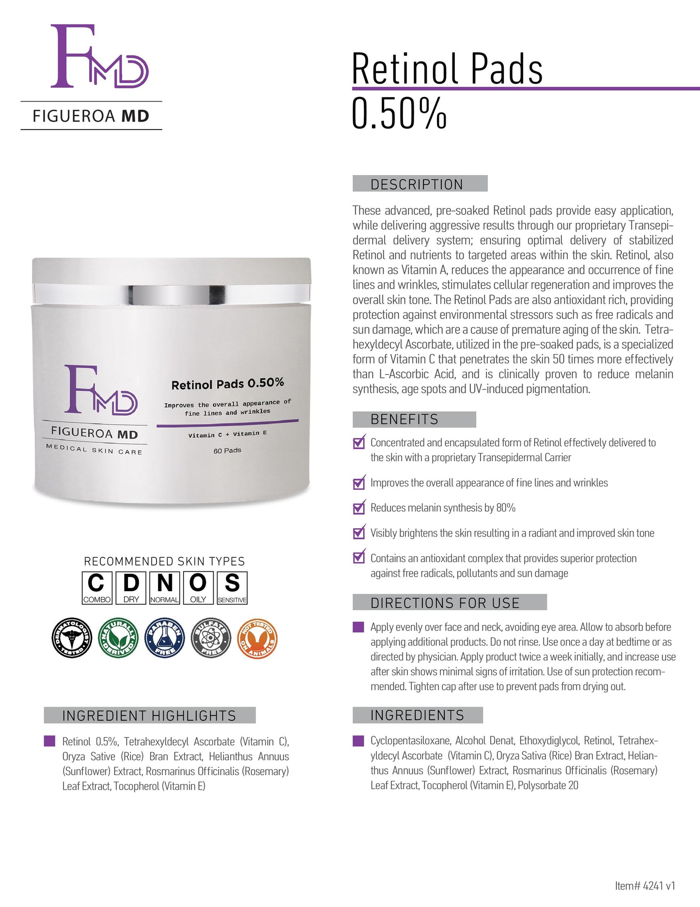 Retinol Pads 0.50%